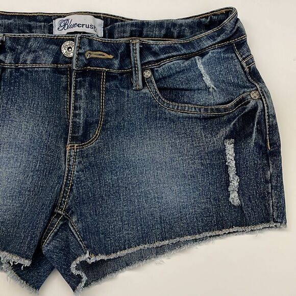 BLUE Crush Raw Edge Denim Shorts Size 1 - Picture 3 of 8